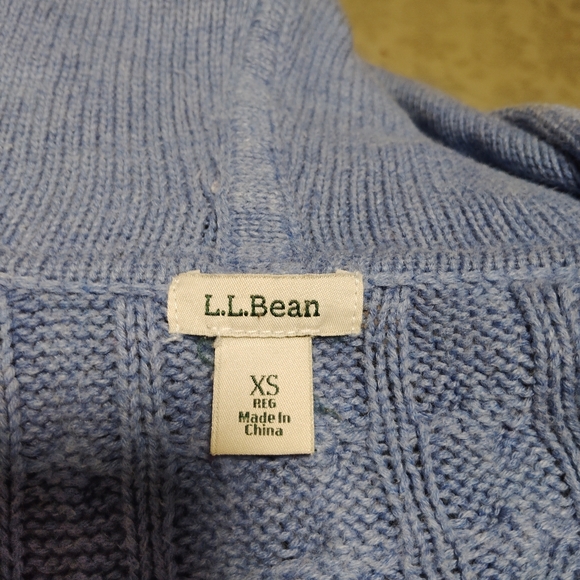 L.L Bean Cable Knit Zip Up Hooded Jacket Sz-XS - Picture 4 of 4